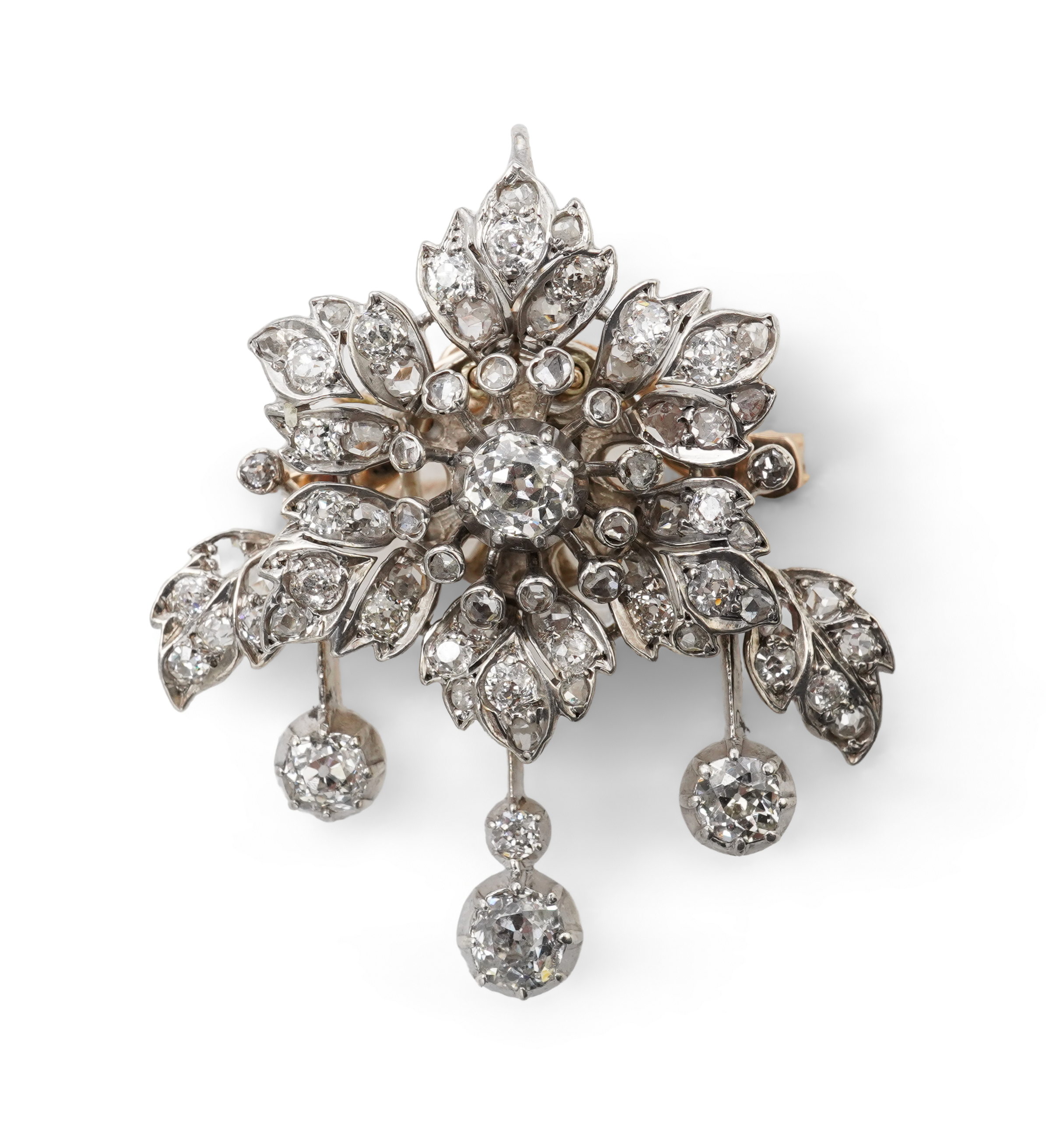 A Victorian diamond brooch/pendant, late 19th century